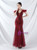 In Stock:Ship in 48 Hours Burgundy Sequins Tulle Straps Party Dress