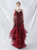 In Stock:Ship in 48 Hours Burgundy Tulle Sequins Spaghetti Straps Prom Dress