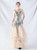 In Stock:Ship in 48 Hours Silver Apricot Tulle Sequins Straps Prom Dress
