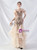 In Stock:Ship in 48 Hours Gold Sequins Tulle Feather Party Dress
