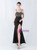 In Stock:Ship in 48 Hours Black Straps Split Beading Party Dress