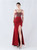 In Stock:Ship in 48 Hours Burgundy Straps Split Beading Party Dress