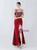 In Stock:Ship in 48 Hours Burgundy Straps Split Beading Party Dress