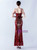 In Stock:Ship in 48 Hours Burgundy Gold Sequins Beading Party Dress