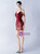 In Stock:Ship in 48 Hours Burgundy Spaghetti Straps Sequins Short Party Dress