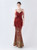 In Stock:Ship in 48 Hours Burgundy Mermaid Sequins Straps Beading Party Dress