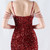 In Stock:Ship in 48 Hours Burgundy Mermaid Sequins Straps Beading Party Dress