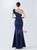 In Stock:Ship in 48 Hours Navy Blue Beading Split Party Dress
