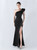 In Stock:Ship in 48 Hours Simple Black Beading Split Party Dress