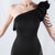 In Stock:Ship in 48 Hours Simple Black Beading Split Party Dress