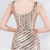 In Stock:Ship in 48 Hours Gold Sequins Straps Beading Slit Party Dress