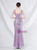 In Stock:Ship in 48 Hours Purple Sequins Straps Beading Slit Party Dress