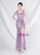 In Stock:Ship in 48 Hours Purple Sequins Straps Beading Slit Party Dress