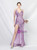 In Stock:Ship in 48 Hours Sexy Purple Straps Sequins Beading Prom Dress
