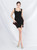 In Stock:Ship in 48 Hours Black Pleats Sequins Short Party Dress
