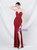 In Stock:Ship in 48 Hours Burgundy Mermaid Strapless Split Party Dress