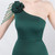In Stock:Ship in 48 Hours Green One Shoulder Split Party Dress