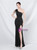  In Stock:Ship in 48 Hours Black One Shoulder Split Party Dress