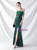 In Stock:Ship in 48 Hours Green Strapless Button Split Party Dress