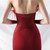 In Stock:Ship in 48 Hours Burgundy Strapless Button Split Party Dress