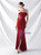 In Stock:Ship in 48 Hours Burgundy Strapless Button Split Party Dress