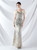 In Stock:Ship in 48 Hours Sexy Silver Sequins Straps Feather Party Dress
