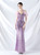 In Stock:Ship in 48 Hours Sexy Purple Sequins Straps Feather Party Dress