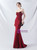 In Stock:Ship in 48 Hours Burgundy Mermaid Pleats Beading Party Dress