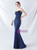 In Stock:Ship in 48 Hours Navy Blue Mermaid Pleats Beading Party Dress