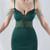 In Stock:Ship in 48 Hours Sexy Green Spaghetti Straps Beading Party Dress