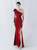  In Stock:Ship in 48 Hours Burgundy Mermaid One Shoulder Beading Party Dress