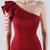  In Stock:Ship in 48 Hours Burgundy Mermaid One Shoulder Beading Party Dress
