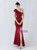  In Stock:Ship in 48 Hours Burgundy Mermaid One Shoulder Beading Party Dress
