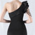  In Stock:Ship in 48 Hours Black Mermaid One Shoulder Beading Party Dress