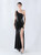 In Stock:Ship in 48 Hours Sexy Black Sequins Split Beading Party Dress