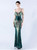 In Stock:Ship in 48 Hours Sexy Green Sequins Straps Beading Party Dress