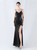 In Stock:Ship in 48 Hours Sexy Black Sequins Straps Split Party Dress