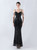 In Stock:Ship in 48 Hours Black Straps Beading Sequins Party Dress