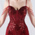 In Stock:Ship in 48 Hours Burgundy Straps Beading Sequins Party Dress