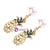 Luxury Champagne Pineapple Stud Earrings Jewelry Fashion Women