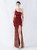 In Stock:Ship in 48 Hours Sexy Burgundy Mermaid Sequins One Shoulder Party Dress