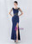 In Stock:Ship in 48 Hours Navy Blue Mermaid Split Beading Party Dress