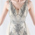 In Stock:Ship in 48 Hours Apricot Silver V-neck Sequins Party Dress