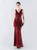 In Stock:Ship in 48 Hours Distinctive Burgundy V-neck Sequins Party Dress