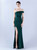 In Stock:Ship in 48 Hours Casual Green One Shoulder Party Dress
