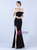 In Stock:Ship in 48 Hours Simple Black One Shoulder Party Dress