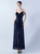 In Stock:Ship in 48 Hours Navy Blue Beading Sequins Straps Party Dress