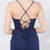 In Stock:Ship in 48 Hours Navy Blue Mermaid Spaghetti Straps Split Party Dress