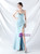 In Stock:Ship in 48 Hours Sky Blue Mermaid Spaghetti Straps Split Party Dress