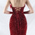 In Stock:Ship in 48 Hours Burgundy Mermaid Sequins Strapless Split Party Dress